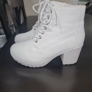 Women's White Ankle Boots